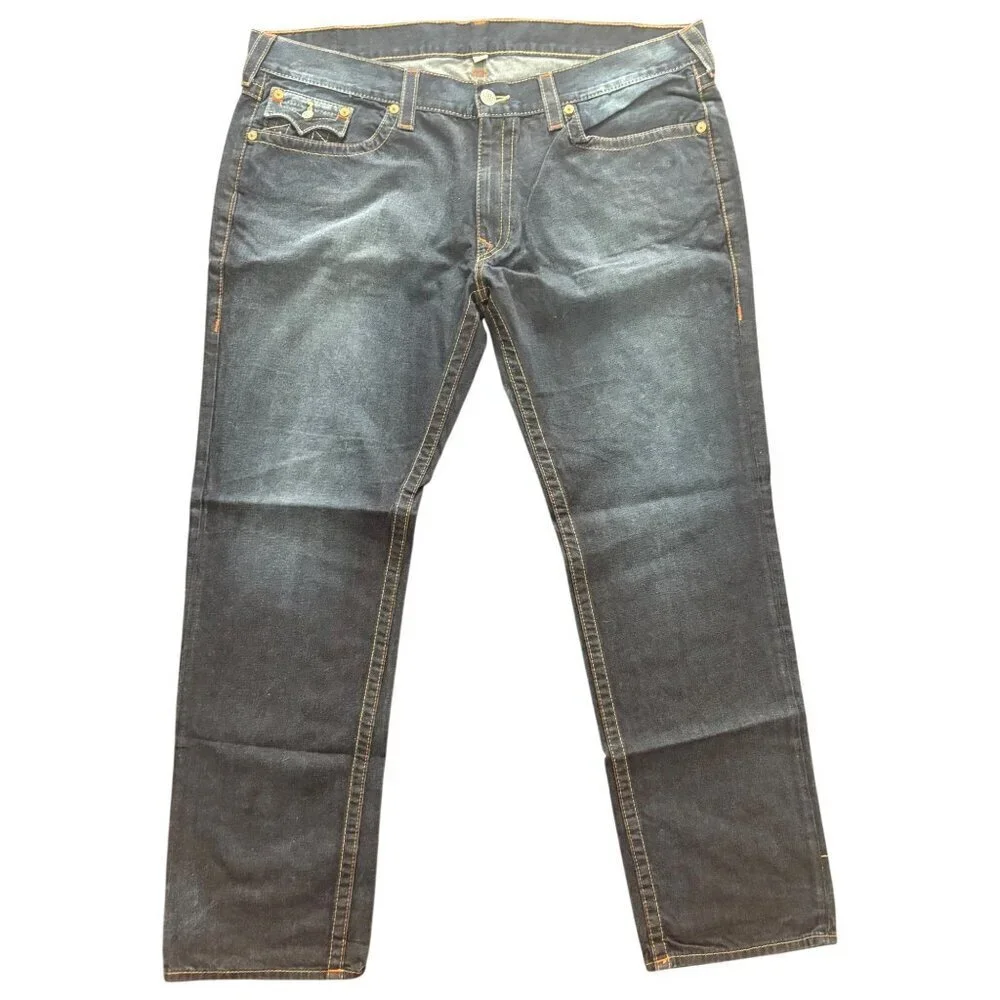 True Religion Men’s Dark Wash Skinny Jeans with Flap Pockets Size 44 x 33